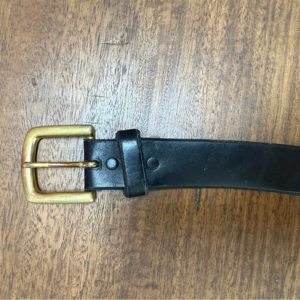 Leegin British Mens Black Leather Belt made in USA‎ Sz 50 fits 48